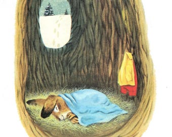 Vintage I AM A BUNNY Little Golden Books Illustrated Page Art Print - 1990s Nostalgic Decor