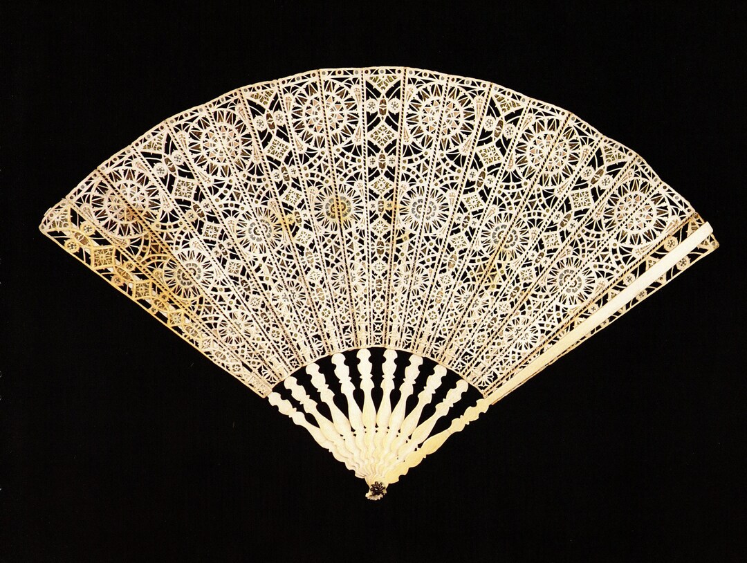 Reticella Renaissance Antique Fan Art Print: