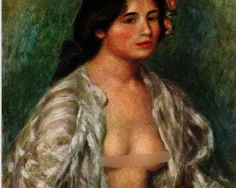 Handgetipte print Renoir 'Gabrielle' – vintage kunstcadeau