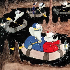 Babar en Avion 1989年 ブリュノフ アートポスター Amazon.co.jp: ポスター ジャン ド ブリュノフ Babar en Avion