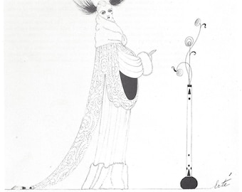 Erté Art Deco Print: Ilustracja projektu mody z 1915 roku