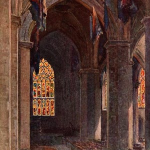 St Giles&#39; Cathedral Vintage Print: Edinburgh Scotland Historic Cityscape Art