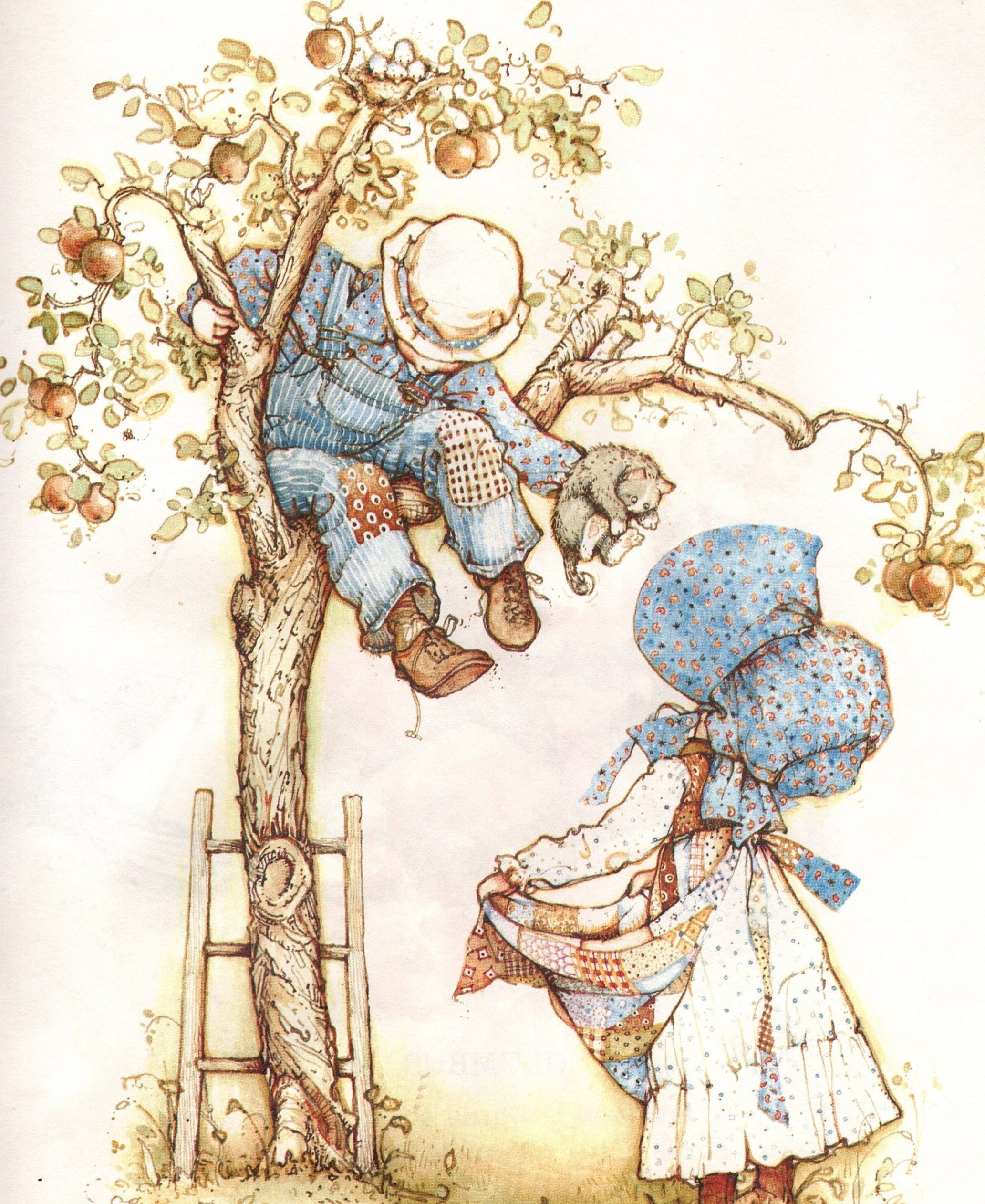 Holly Hobbie Original Large 2-sided Vintage Print – Nostalgic Wall
