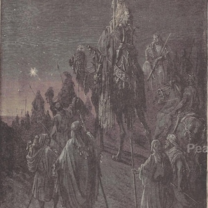 Gustave Doré &quot;The Star in the East&quot; Antique Bible Print, 1887