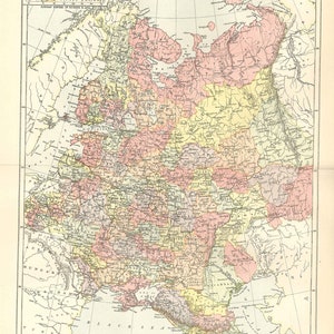 Antique Map RUSSIA from 9th Edition Encyclopaedia Britannica 1875-1889 - original rare 19th century map print - Victorian map - UNIQUE GIFT