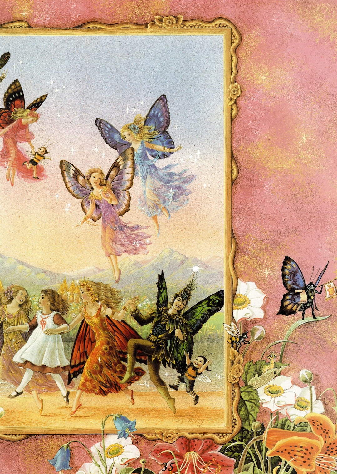 Original Shirley Barber Vintage Fairies Large Print Fairy Etsy
