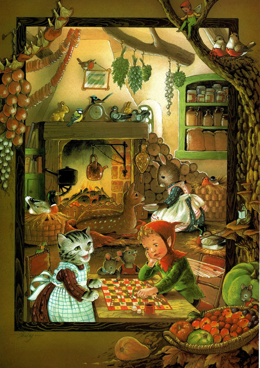 Shirley Rabbit Shirley Barber Vintage Print: Martha B Rabbit, Woodland Creatures - Etsy