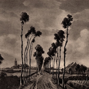 Rare 1927 HOBBEMA Original Antique Large Print – The Avenue, Middelharnis  - unique gift for fine art lovers