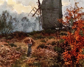 1925 Keston Mill Antique Print - E.W. Haslehust Watercolor Art