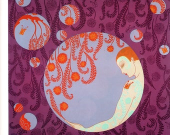 Erté 1984 Original Vintage Large 2-sided Print – Art Deco