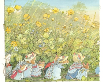Vintage Brambly Hedge Print: Jill Barklem Mice Illustration, 1988
