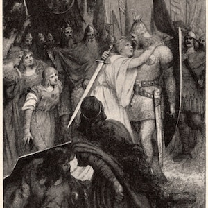 1930 Original Vintage Print – Lohengrin Act I Scene 3 - Wagner Opera - &quot;The Stories of the Great Operas with Music” – opera and music lovers