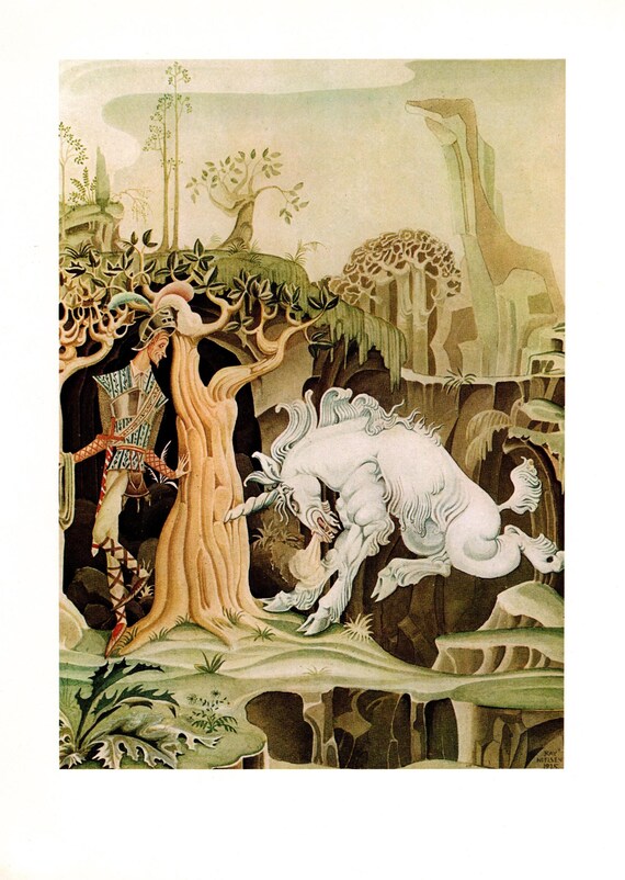 Kay Nielsen 'the Brave Little Tailor' Print: 1975 Art Nouveau