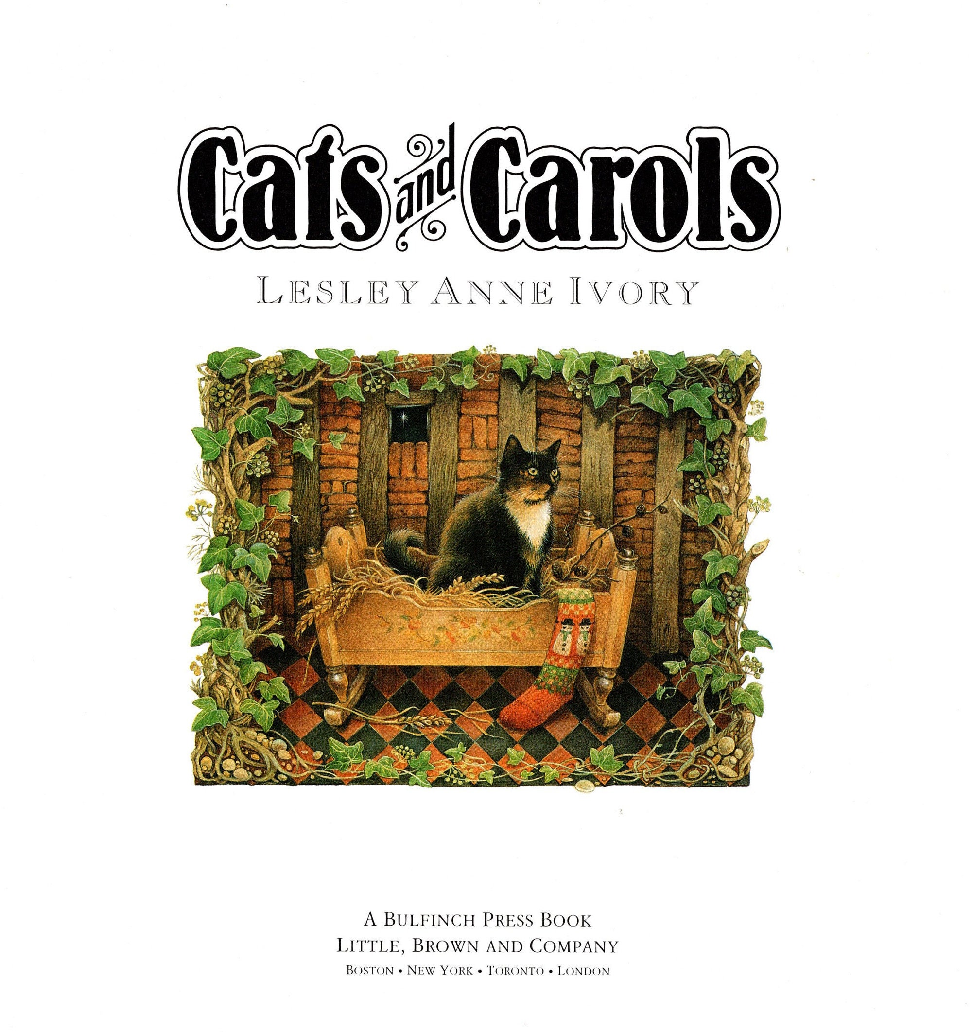 レスリー・アン・アイボリー「猫とキャロル」ヴィンテージクリスマス 