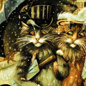 Original Vintage Cat Print – Victorian & Edwardian eras – Louis Wain and Others - Cat Lovers - Irresistible Felines - Unique Gift