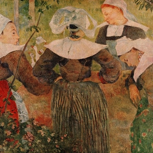 Gauguin Print: Breton Peasant Women, Vintage Art Folio