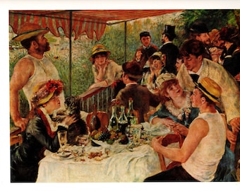 Vintage handgetipte print "Luncheon of the Boating Party" van Renoir
