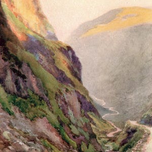 1920 Honister Pass - Dawn, The Lake District, England - Original Vintage Print - Unique Gift