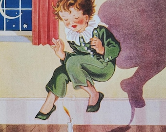 Vintage 'Jack Be Nimble' Nursery Rhyme Poster: Classic Children's Art