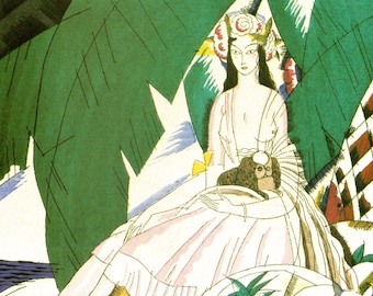Charles Martin Art Deco Illustration: 1920 Vintage Fashion Print