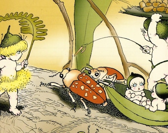 May Gibbs Gumnut Babies Vintage Print: Australian Nursery Decor
