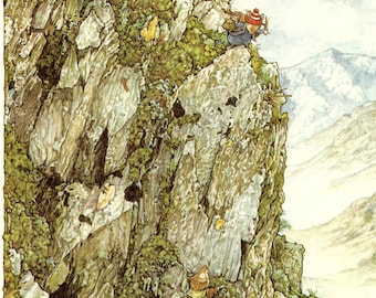 Vintage print Brambly Hedge: Jill Barklem Mice, Woodland Nursery Art