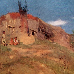 1909 Antique Hungary Print: Gypsy's Castle, Transylvania by Adrian Stokes