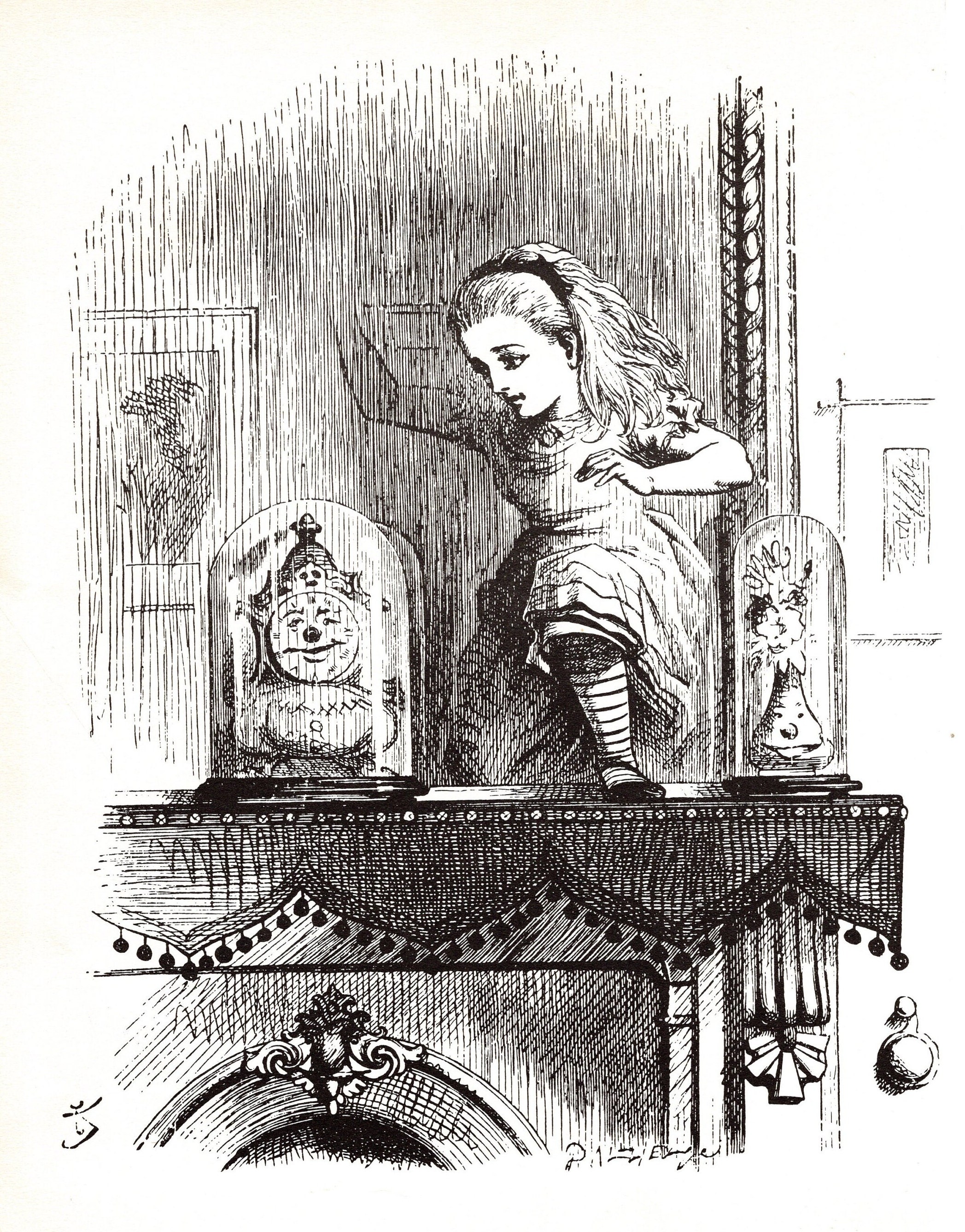 ジョン・テニエル作『不思議の国のアリス』ヴィンテージ版画（1977年