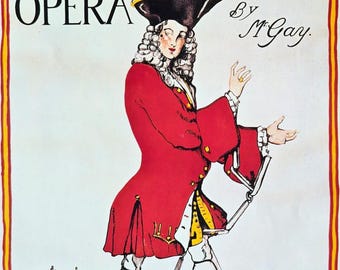 Cartel teatral vintage – La ópera del mendigo – Arte mural sobre la historia del teatro