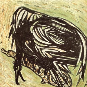 Ofer Feniger &quot;Bird of Prey&quot; Painting: Israeli Modern Art, Limited Edition