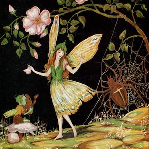 Vintage Print Druck: Pixie O. Harris &quot;&quot;The Spider&#39;s Reward&quot;&quot;&quot;