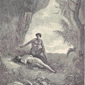 Gustave Doré Paradise Lost Engraving: 1887 Antique Biblical Art