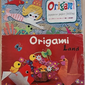 Vintage Origami Booklets x2 – Japanese Paper Folding Activity Instructions - Craft Books