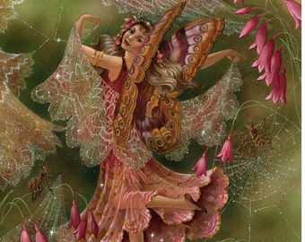 Shirley Barber Fairyland Print: Vintage Forest Fairy Art