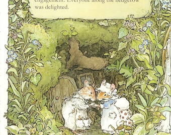 Vintage Brambly Hedge Print: Jill Barklem Mice Illustration, 1988