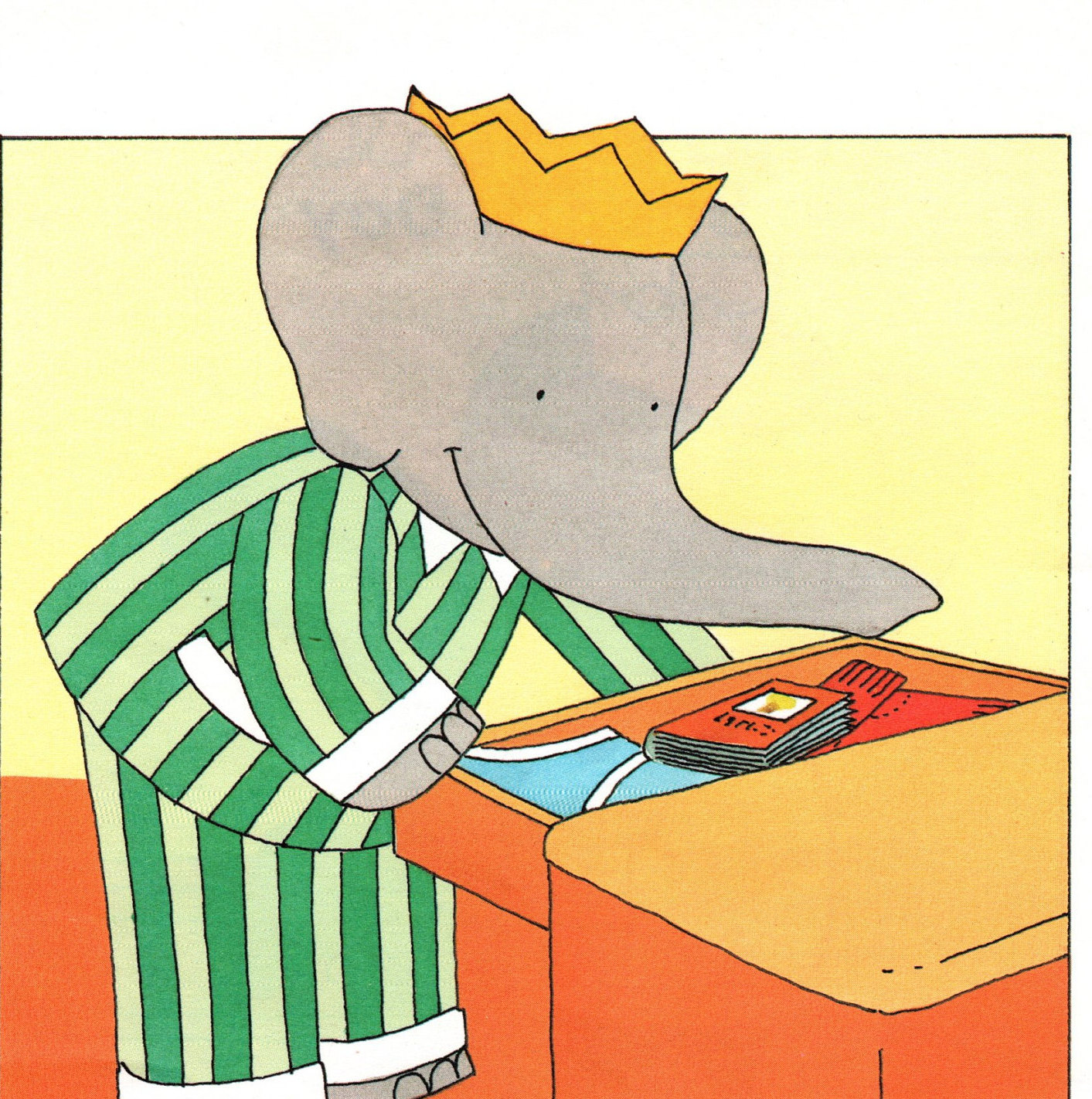 Babar the Elephant Vintage Print: Amusing Children's Nursery Art