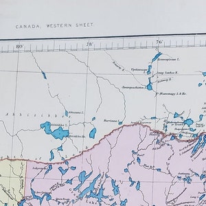 Carte ancienne de l&#39;Ouest canadien : impression cartographique de 1889