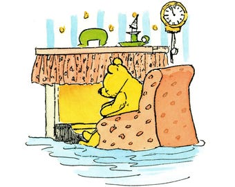 Vintage Winnie de Pooh-boekprint - Illustratie van Ernest Shepard