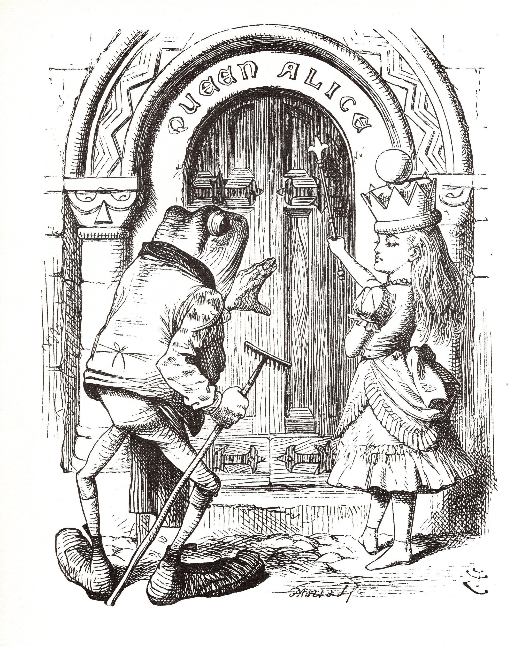 Alice in Wonderland Vintage Print: John Tenniel Illustration, 1977, image size:2123x2670