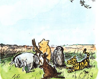 Vintage Winnie the Pooh Print: Ernest Shepard Illustration