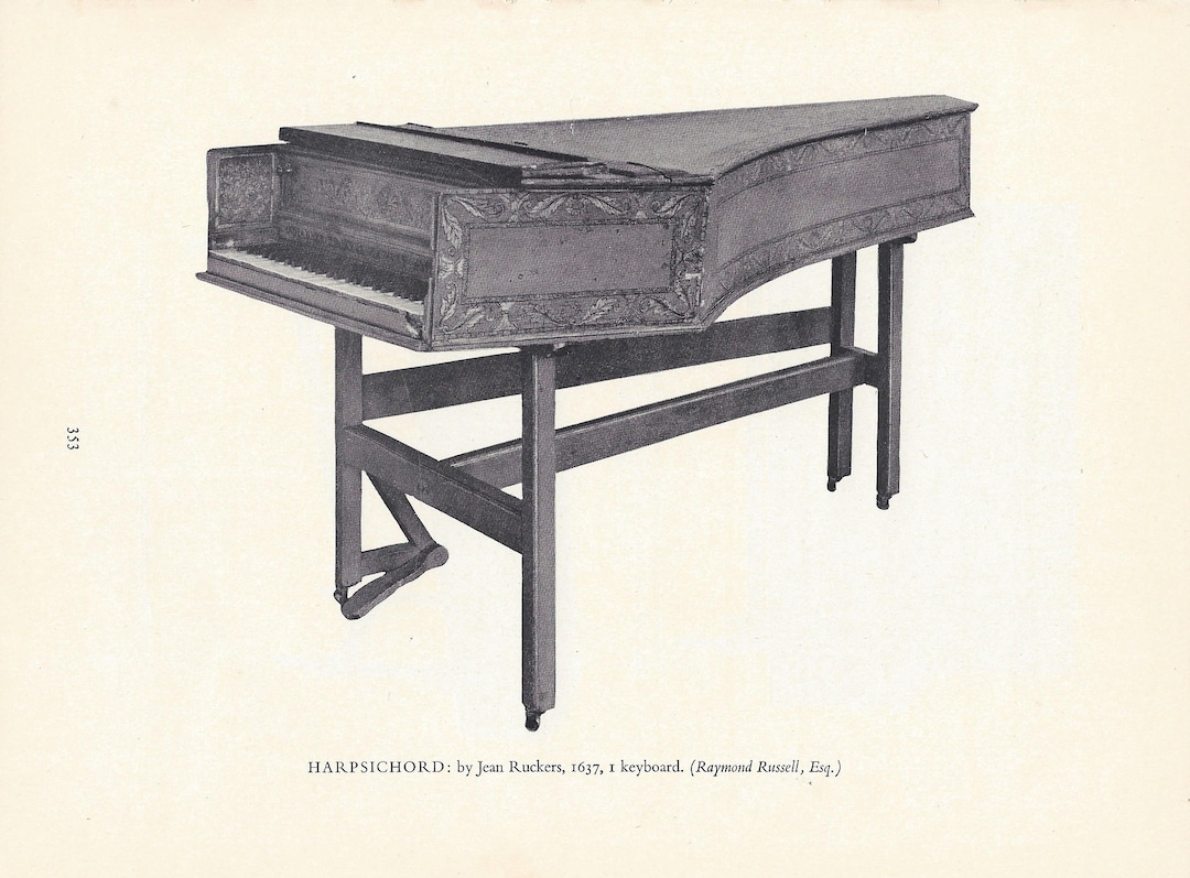 1958 Original 2-sided Print - Harpsichord &amp; Virginals - "the Concise ...