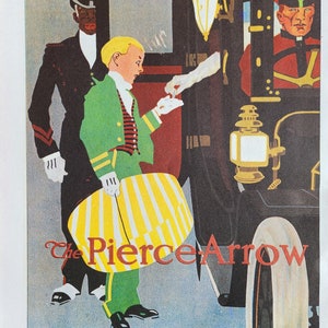 Pierce-Arrow and Peerless Antique American Auto Ads - Large Original Vintage Poster 2-sided - Unique Gift classic car enthusiasts