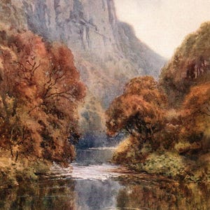 1911 Peak District Vintage Print: High Tor, Matlock, Derbyshire
