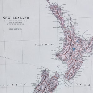 アンティーク ニュージーランド オリジナル 1889 年地図 - 希少な 19 世紀の大型地図 - 地図収集家へのユニークなギフト - 地図作成