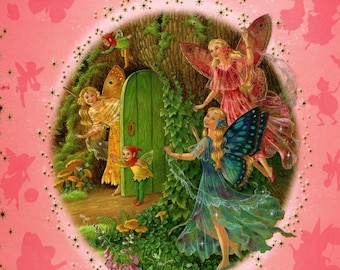 Shirley Barber Fairyland Book Cover: Vintage Forest Fairies Art