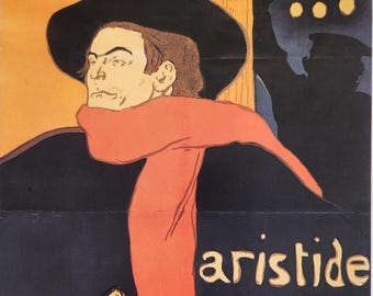 Cartel de teatro vintage – Ambassadeurs: Aristide Bruant – Arte mural de historia teatral