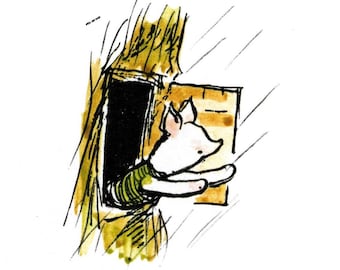 Vintage Winnie de Poeh-print: Ernest Shepard illustratie, kinderkamerkunst