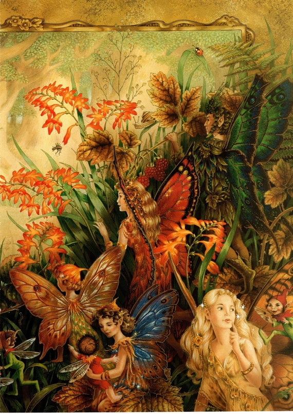 Shirley Barber Fairies Print: Enchanted Woods Vintage Art