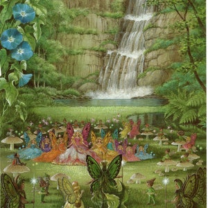 Originele grote print Shirley Barber Vintage – regenbogen, feeën, schattige bos- en bosdieren – uniek cadeau