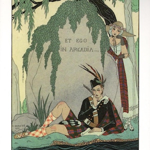 Póster Art Déco de George Barbier: &quot;El amante poético&quot;. Impresión de moda vintage.